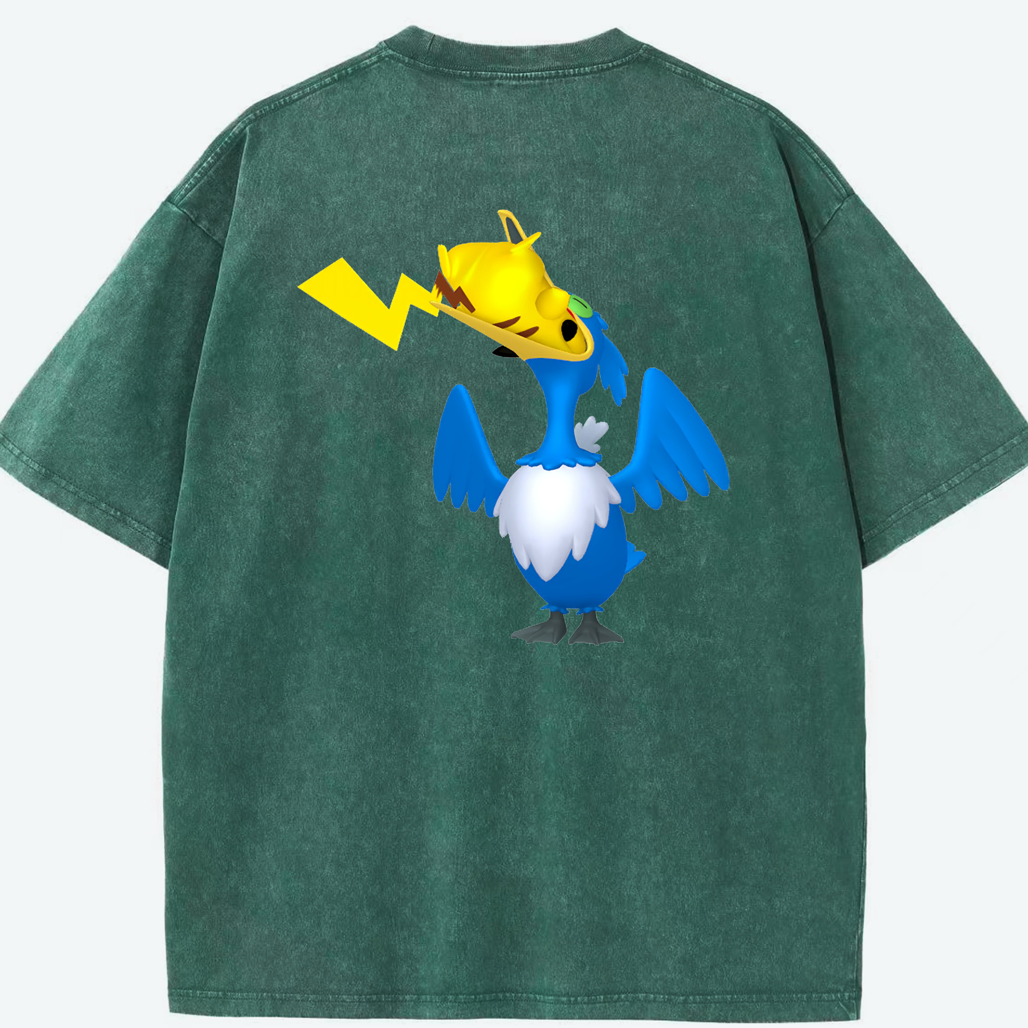 （画像用） ポケットモンスター Pokémon 綿100% ヴィンテージ風 半袖Tシャツ（背面プリント）